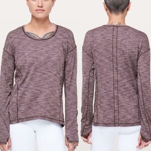 Lululemon Sweat Embrace Long Sleeve Heathered Arctic Plum Lightweight